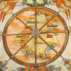 エルメス カレ90 Vive le ven 風よ吹け スカーフ ベージュ マルチカラー シルク レディース HERMES 【中古】