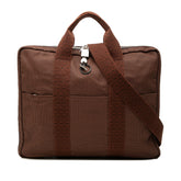 エルメス エールライン ブリーフケース ハンドバッグ ショルダーバッグ 2WAY ブラウン キャンバス レディース HERMES 中古