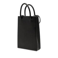 バレンシアガ ショッピング フォンホルダー 斜め掛け ショルダーバッグ 593826 ブラック レザー レディース BALENCIAGA 中古