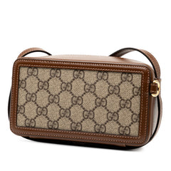 グッチ GGスプリーム インターロッキングG ショルダーバッグ 671674 ベージュ ブラウン PVC レザー レディース GUCCI 【中古】