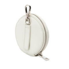 プラダ 三角ロゴ コインケース ラウンドポーチ キーチャーム ホワイト パテントレザー レディース PRADA 【中古】