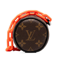 ルイ ヴィトン モノグラム バレル アクセサリーポーチ M00966 ブラウン ブラック オレンジ PVC レザー レディース LOUIS VUITTON 中古