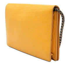 バレンシアガ ジャイアント シティ チェーンウォレット ショルダーバッグ 444056 イエロー レザー レディース BALENCIAGA 【中古】