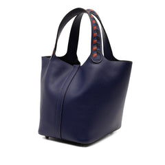 エルメス ピコタンロックPM トレサージュ ハンドバッグ ブルーアンクル ブリック ヴォーエプソン レディース HERMES 【中古】