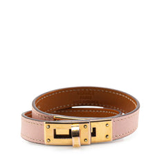 エルメス ケリー ドゥブルトゥール ブレスレット ピンク ゴールド ヴォースイフト メッキ レディース HERMES 【中古】