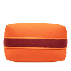 エルメス ブリッド ア ブラックPM ハンドバッグ ポーチ オレンジ コットン レディース HERMES 【中古】