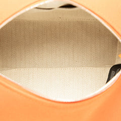 エルメス ブリッド ア ブラックPM ハンドバッグ ポーチ オレンジ コットン レディース HERMES 【中古】