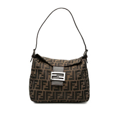 フェンディ ズッカ マンマバゲット ハンドバッグ ワンショルダーバッグ ブラウン キャンバス レザー レディース FENDI 【中古】