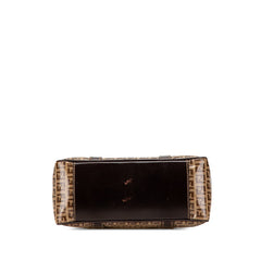 フェンディ ズッキーノ ハンドバッグ 16427 ブラウン エナメル キャンバス レディース FENDI 【中古】