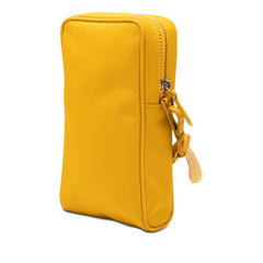 フェンディ FFロゴ 斜め掛け フォンホルダー フォンポーチ 7AS056 イエロー ナイロン レディース FENDI 【中古】