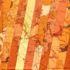 エルメス カレ90 LE MONDE EST VASTE 世界地図 スカーフ オレンジ シルク レディース HERMES 【中古】