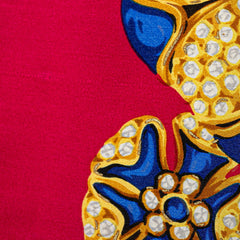 シャネル 宝石 ビジュー グリポア モチーフ スカーフ ワインレッド マルチカラー シルク レディース CHANEL 【中古】