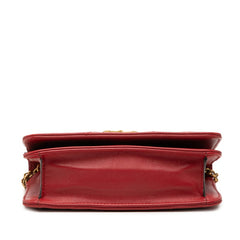 グッチ GGマーモント キルティング チェーン ショルダーバッグ 488426 レッド レザー レディース GUCCI 【中古】
