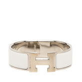エルメス クリッククラックH PM ブレスレット シルバー ホワイト メタル エナメル レディース HERMES 【中古】