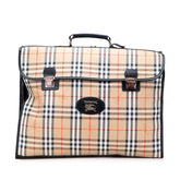 バーバリー ノバチェック シャドーホース ガーメントケース スーツケース ベージュ ブラック キャンバス レザー レディース BURBERRY 【中古】