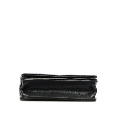 シャネル マトラッセ ココマーク チェーン コインパース カードケース ブラック キャビアスキン フェイクパール レディース CHANEL 【中古】