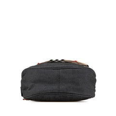 バーバリー ノバチェック 斜め掛け ショルダーバッグ ブラック ベージュ デニム レディース BURBERRY 【中古】