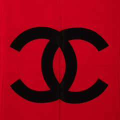 シャネル ココマーク スカーフ ブラック レッド シルク レディース CHANEL 【中古】