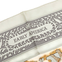 エルメス カレ90 EARLY AMERICA アーリー アメリカ スカーフ グレー系 マルチカラー シルク レディース HERMES 中古