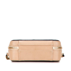 シャネル マトラッセ CCフィリグリー ココマーク チェーン ショルダーバッグ ベージュ ブラック キャビアスキン レディース CHANEL 【中古】