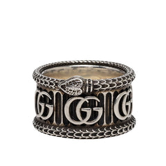 グッチ スネーク GGロゴ リング 指輪 #19 SV925 シルバー レディース GUCCI 【中古】
