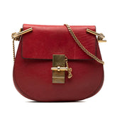 クロエ ドリュー チェーン ショルダーバッグ レッド ゴールド金具 レザー レディース Chloe 【中古】