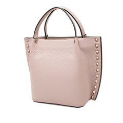ヴァレンチノ ロックスタッズ ハンドバッグ ピンク レザー レディース Valentino 【中古】