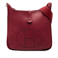 エルメス エブリン1 PM ショルダーバッグ レッド系 シルバー金具 トリヨンクレマンス レディース HERMES 【中古】