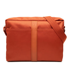 エルメス アカプルコバサスMM 斜め掛け ショルダーバッグ オレンジ トワルシェブロン レザー レディース HERMES 【中古】