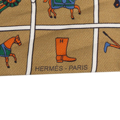 エルメス ツイリー Couvertures et Tenues de Jour 馬着 スカーフ ブラウン マルチカラー シルク レディース HERMES 【中古】