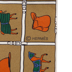 エルメス ツイリー Couvertures et Tenues de Jour 馬着 スカーフ ブラウン マルチカラー シルク レディース HERMES 【中古】