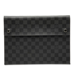 ルイ ヴィトン ダミエ グラフィット アルファ トリプルポーチ 3つセット ポーチ N60255 ブラック レザー レディース LOUIS VUITTON 【中古】