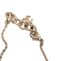 シャネル ココマーク チェーン ペンダント ネックレス D21A刻印 ゴールド ブラック メッキ ラインストーン レディース CHANEL 【中古】