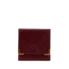 カルティエ マストライン コインケース 小銭入れ ワインレッド ゴールド レザー レディース CARTIER 【中古】