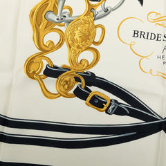 エルメス カレ90 BRIDES de GALA 式典用の馬勒 スカーフ 大判 ブラック マルチカラー シルク レディース HERMES 中古