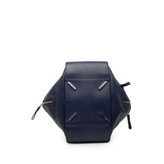 ロエベ アナグラム ハンモック ミディアム ハンドバッグ ショルダーバッグ 2WAY ブルー系 レザー レディース LOEWE 中古