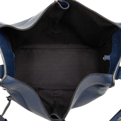ロエベ アナグラム ハンモック ミディアム ハンドバッグ ショルダーバッグ 2WAY ブルー系 レザー レディース LOEWE 中古