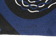 エルメス ツイリー Festival des Amazones アマゾンの祭典 スカーフ ネイビー ブラック ホワイト シルク レディース HERMES 【中古】