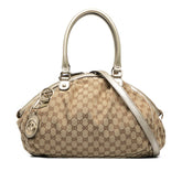 グッチ GGキャンバス スーキー ハンドバッグ ショルダーバッグ 2WAY 223974 ベージュ ゴールド キャンバス レザー レディース GUCCI 【中古】
