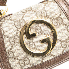 グッチ GGスプリーム インターロッキングG ブロンディ ショルダーバッグ 698635 ブラウン PVC レザー レディース GUCCI 【中古】