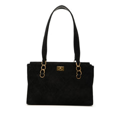 シャネル マトラッセ ココマーク チェーン トートバッグ ショルダーバッグ ブラック スウェード レディース CHANEL 【中古】