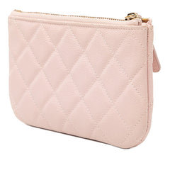 シャネル ココマーク マトラッセ ポーチ 小物入れ ピンク キャビアスキン レディース CHANEL 【中古】