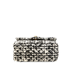 シャネル ココマーク ミニ ハンドバッグ ブラック ホワイト ツイード スパンコール レディース CHANEL 【中古】