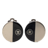 シャネル ココマーク ラウンド イヤリング シルバー ブラック メタル プラスチック レディース CHANEL 【中古】