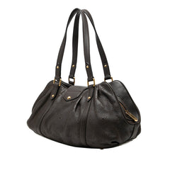 ルイ ヴィトン モノグラム マヒナ ルナーPM ハンドバッグ M97051 ショコラ ブラウン レザー レディース LOUIS VUITTON 中古