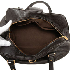 ルイ ヴィトン モノグラム マヒナ ルナーPM ハンドバッグ M97051 ショコラ ブラウン レザー レディース LOUIS VUITTON 中古