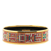 エルメス エマイユ バングル ゴールド ブラック マルチカラー メッキ レディース HERMES 【中古】