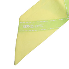 エルメス ツイリー ボルデュック スカーフ イエロー系 シルク レディース HERMES 【中古】