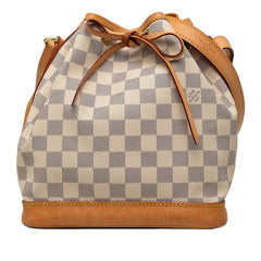 ルイ ヴィトン ダミエ アズール ノエBB 斜斜め掛け ショルダーバッグ N41220 ホワイト PVC レザー レディース LOUIS VUITTON 【中古】