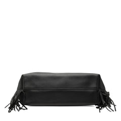 サンローラン フリンジ トートバッグ ショルダーバッグ 410666 ブラック レザー レディース SAINT LAURENT 中古